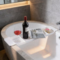 Adjustable Modern Bathtub Caddy Tray with Non-Slip Grip Made of Durable Plastic for Books Wine and Tablets | ribuella