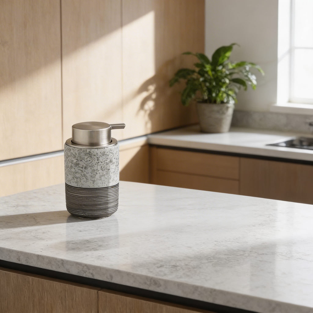 Modern Ceramic Hand Soap Dispenser with Wide Bottleneck for Easy Refilling and Matte Finish | ribuella