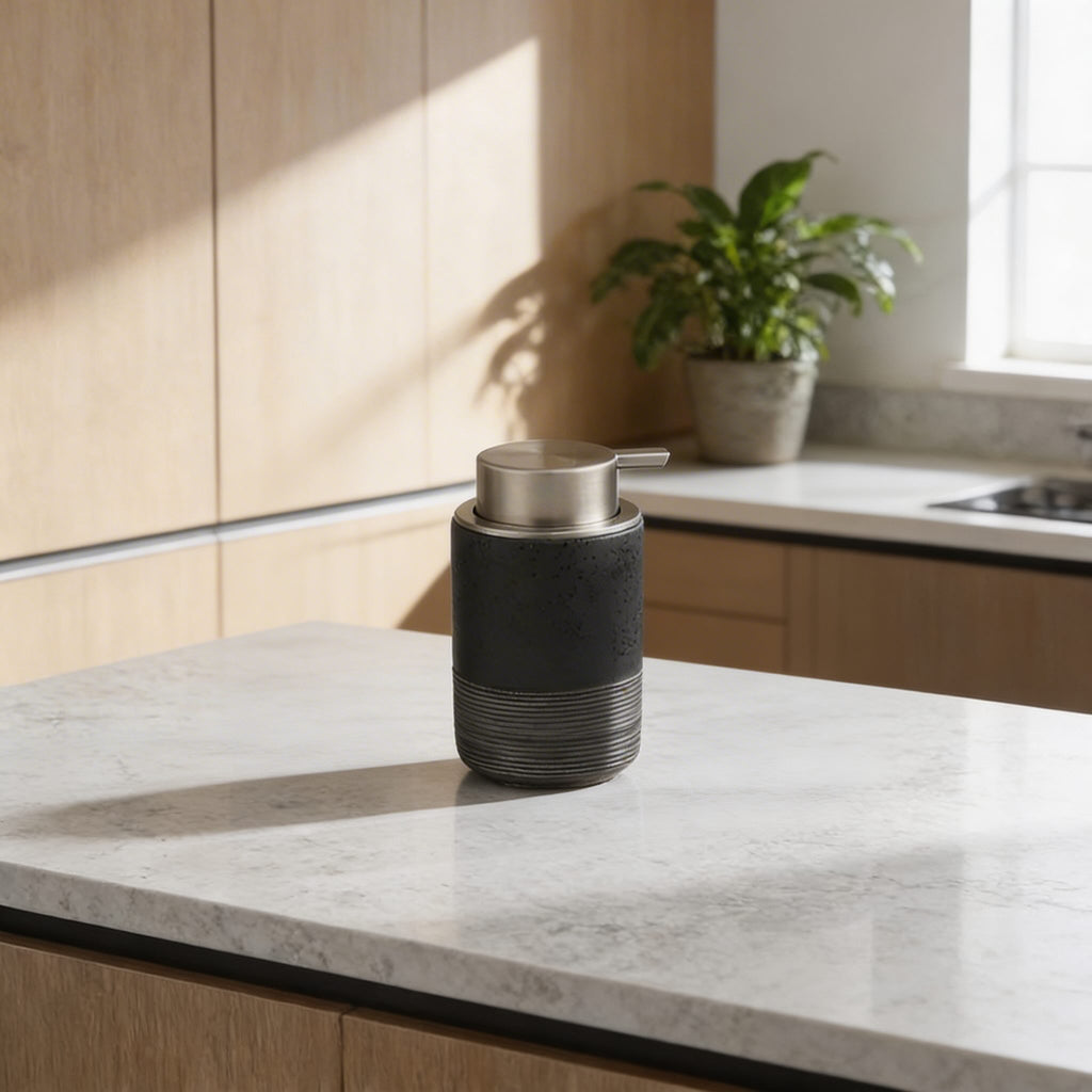 Modern Ceramic Hand Soap Dispenser with Wide Bottleneck for Easy Refilling and Matte Finish | ribuella