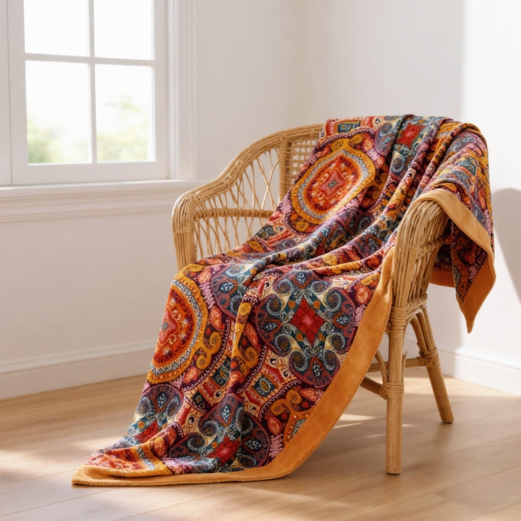 Cooling Blanket Reversible Design 100% Cotton Breathable Moisture-Wicking for Comfortable Sleep | ribuella
