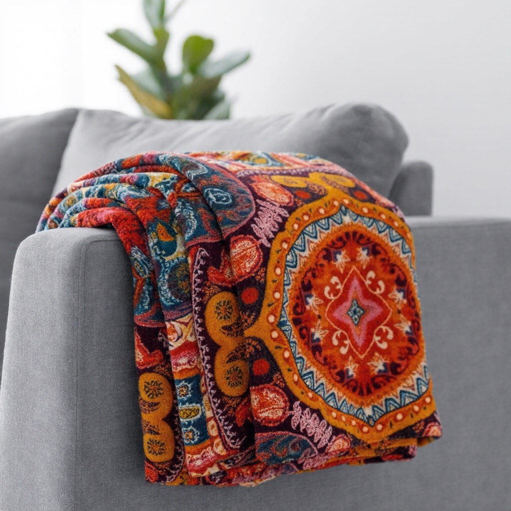 Cooling Blanket Reversible Design 100% Cotton Breathable Moisture-Wicking for Comfortable Sleep | ribuella