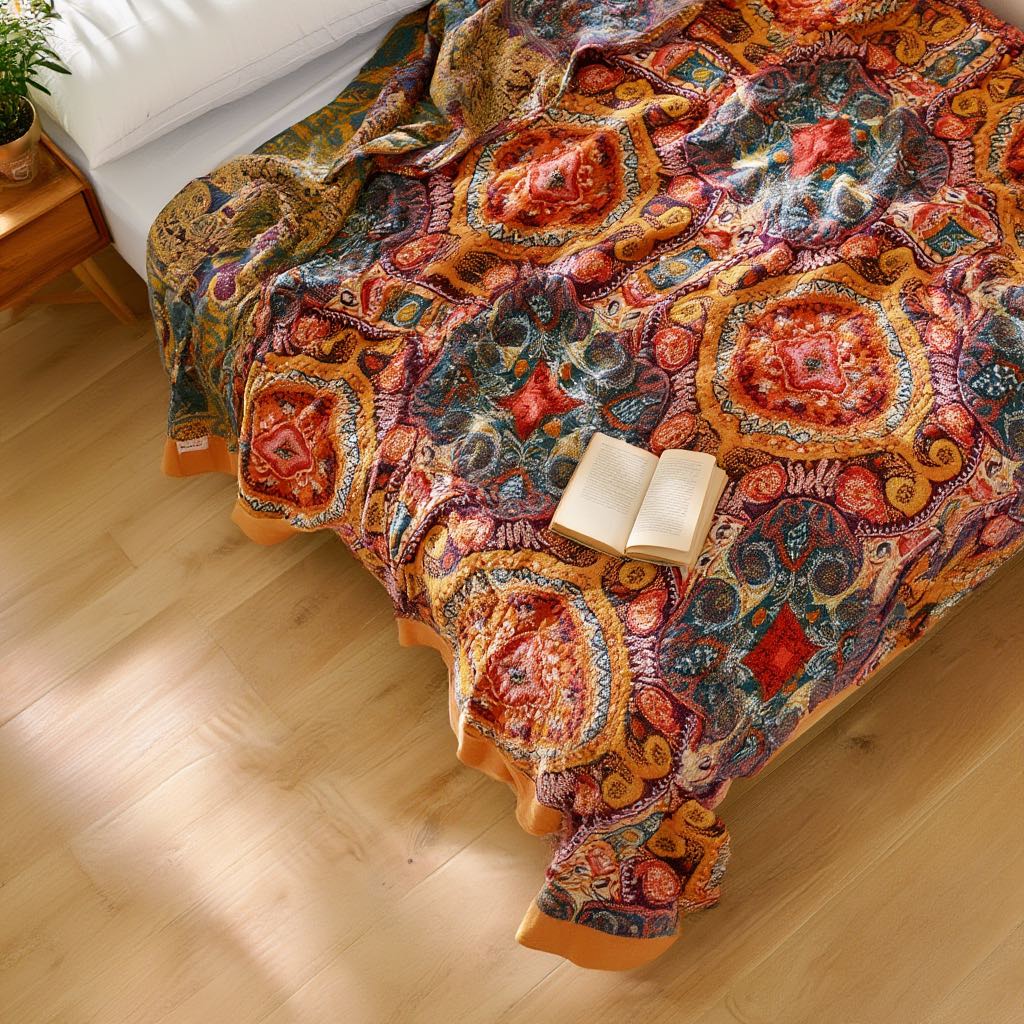 Cooling Blanket Reversible Design 100% Cotton Breathable Moisture-Wicking for Comfortable Sleep | ribuella