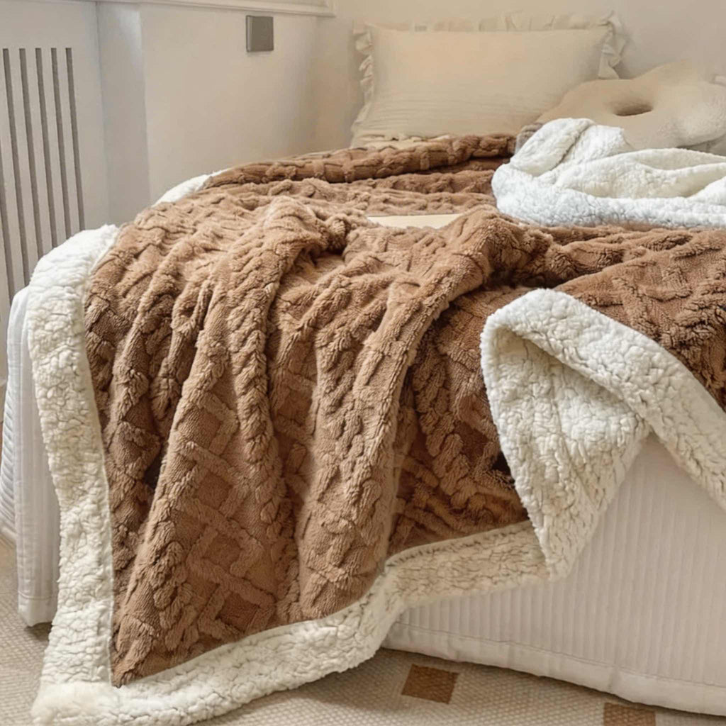 Reversible Sherpa Throw Blanket Lightweight Soft Fleece for Year-Round Comfort Multiple Sizes | ribuella