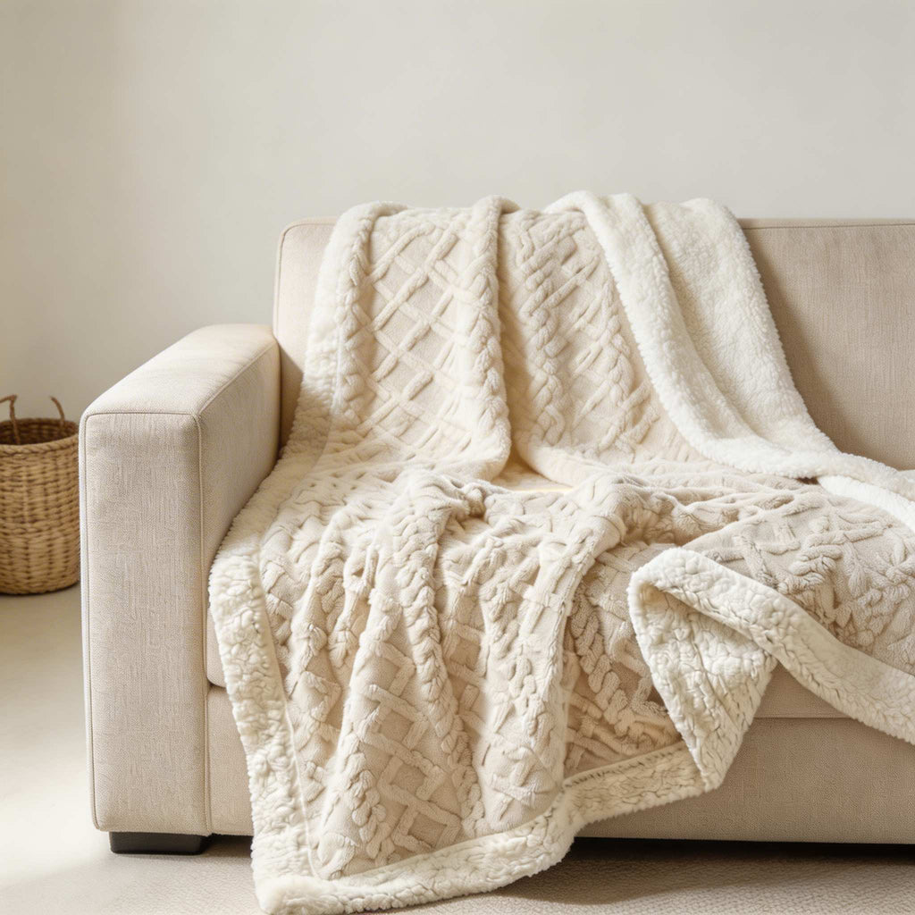 Reversible Sherpa Throw Blanket Lightweight Soft Fleece for Year-Round Comfort Multiple Sizes | ribuella
