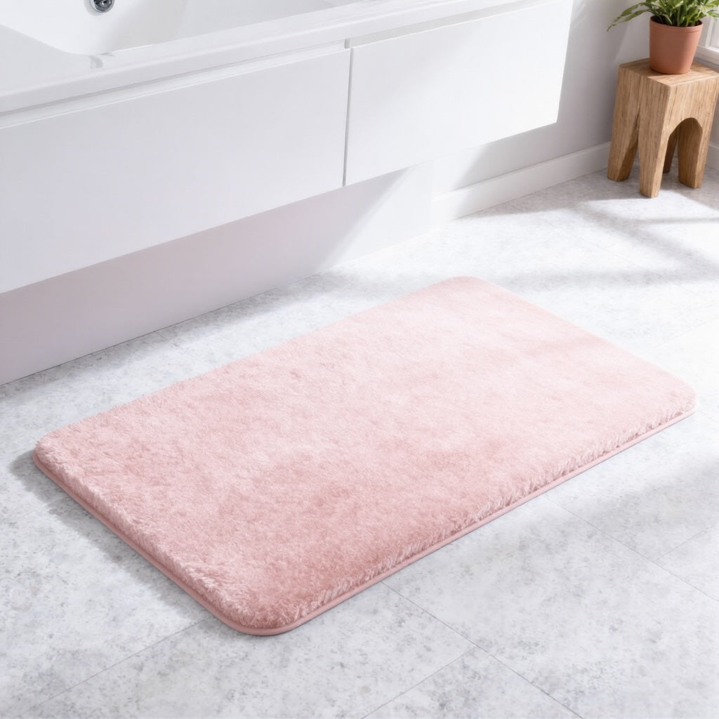 Ultramykt sklisikkert baderomsteppe i mikrofiber, svært absorberende, maskinvaskbart og komfortabelt gulvteppe | ribuella