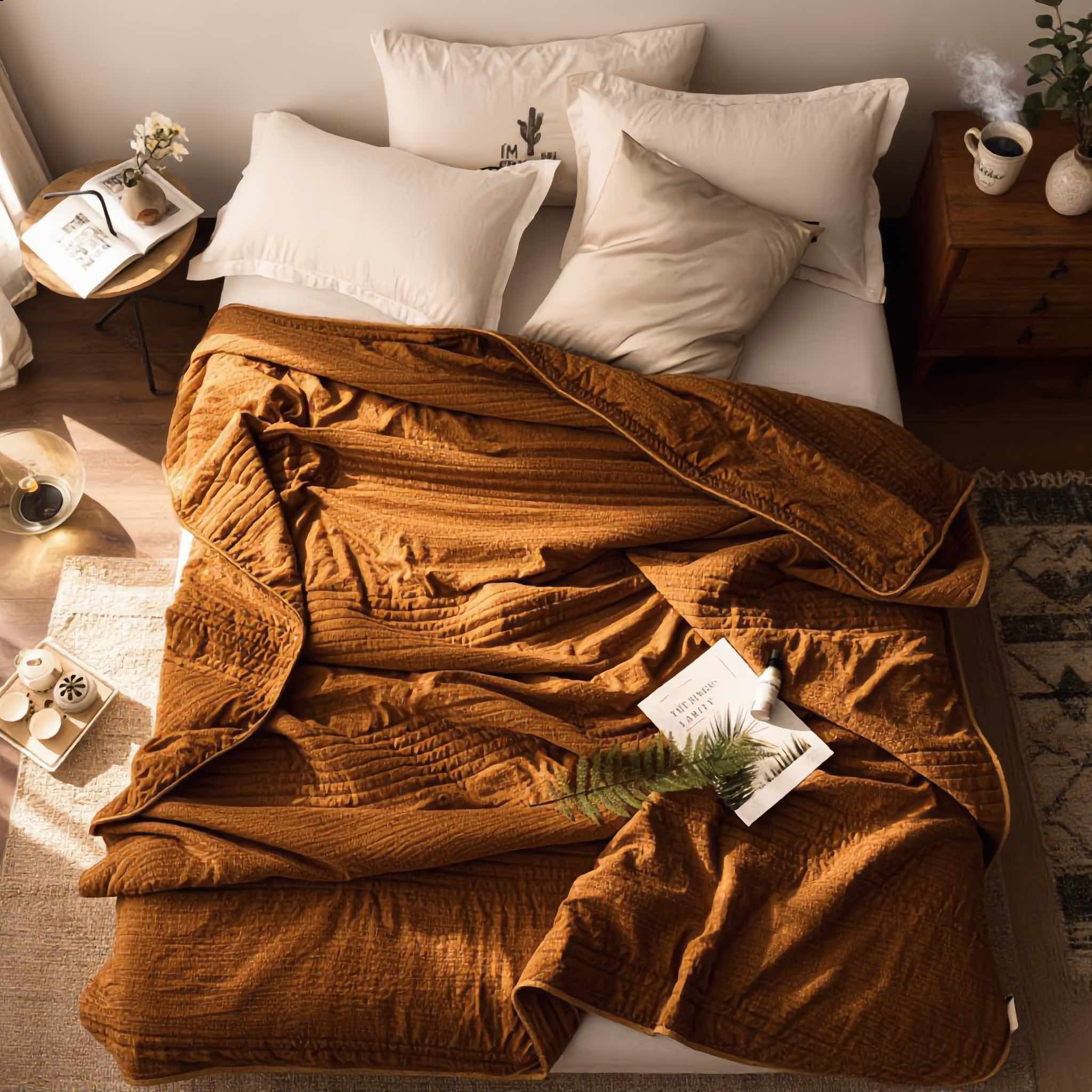 Cooling Blanket Lightweight Soft Fabric Hypoallergenic Moisture-Wicking for Hot Sleepers | ribuella