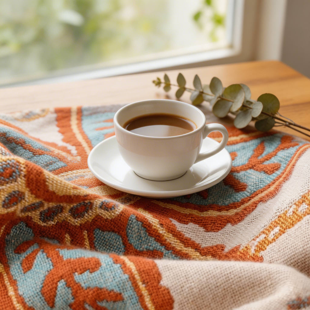 Bohemian Floral Throw Blanket Cotton Multi-Purpose Soft Cozy Machine Washable for Year-Round Comfort | ribuella