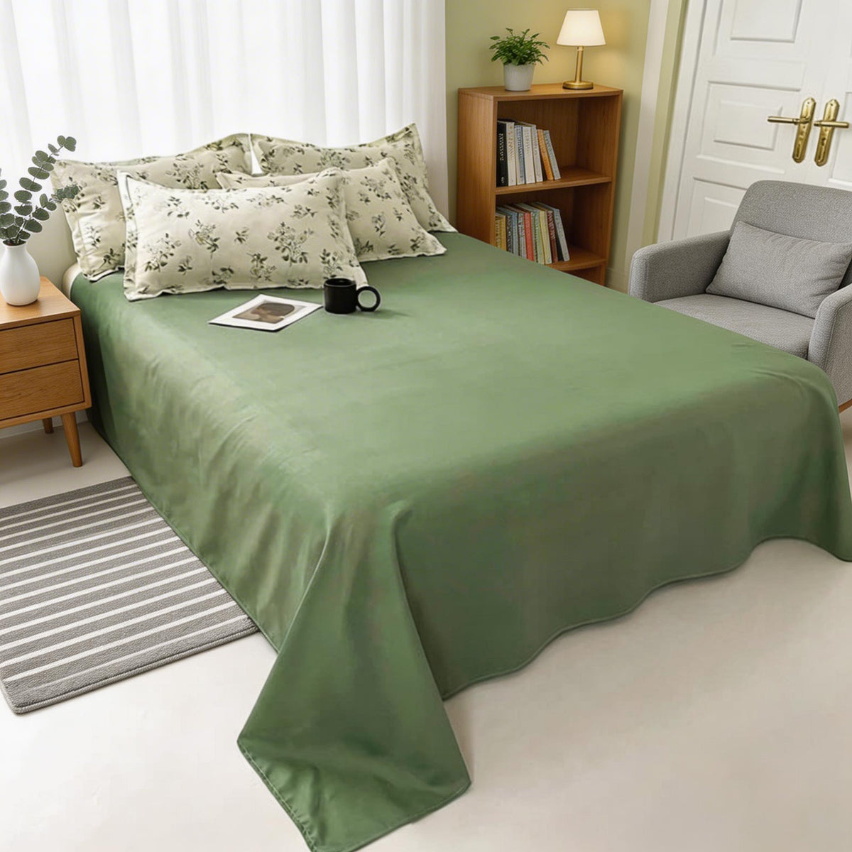 Vintage Floral Bedding Set Duvet Cover Flat Sheet Pillow Cases Easy Care Cottage core Aesthetic | ribuella