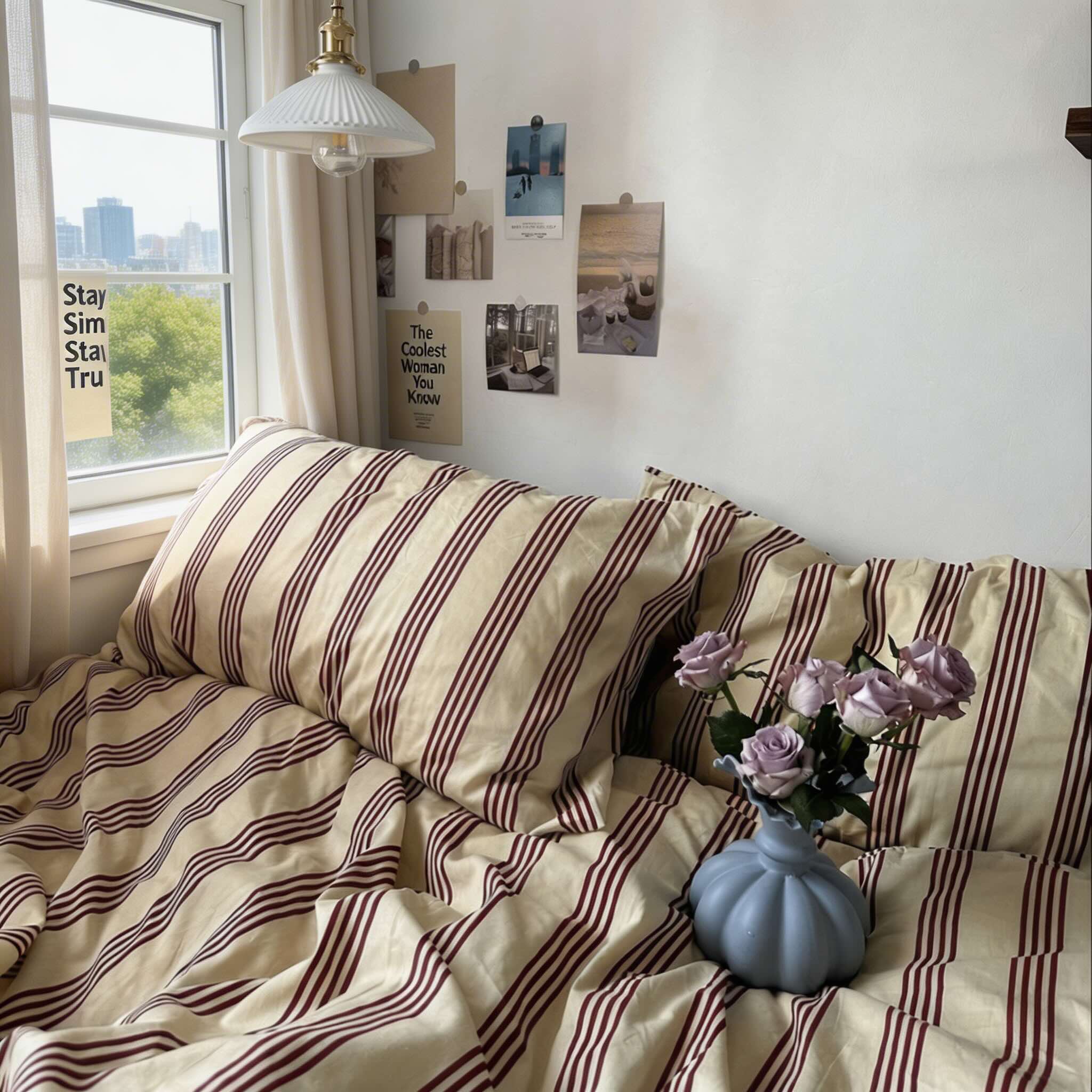 Conjunto de roupa de cama minimalista vintage, capas de edredão em algodão com lençol de baixo, para camas Twin, Full e Queen | ribuella