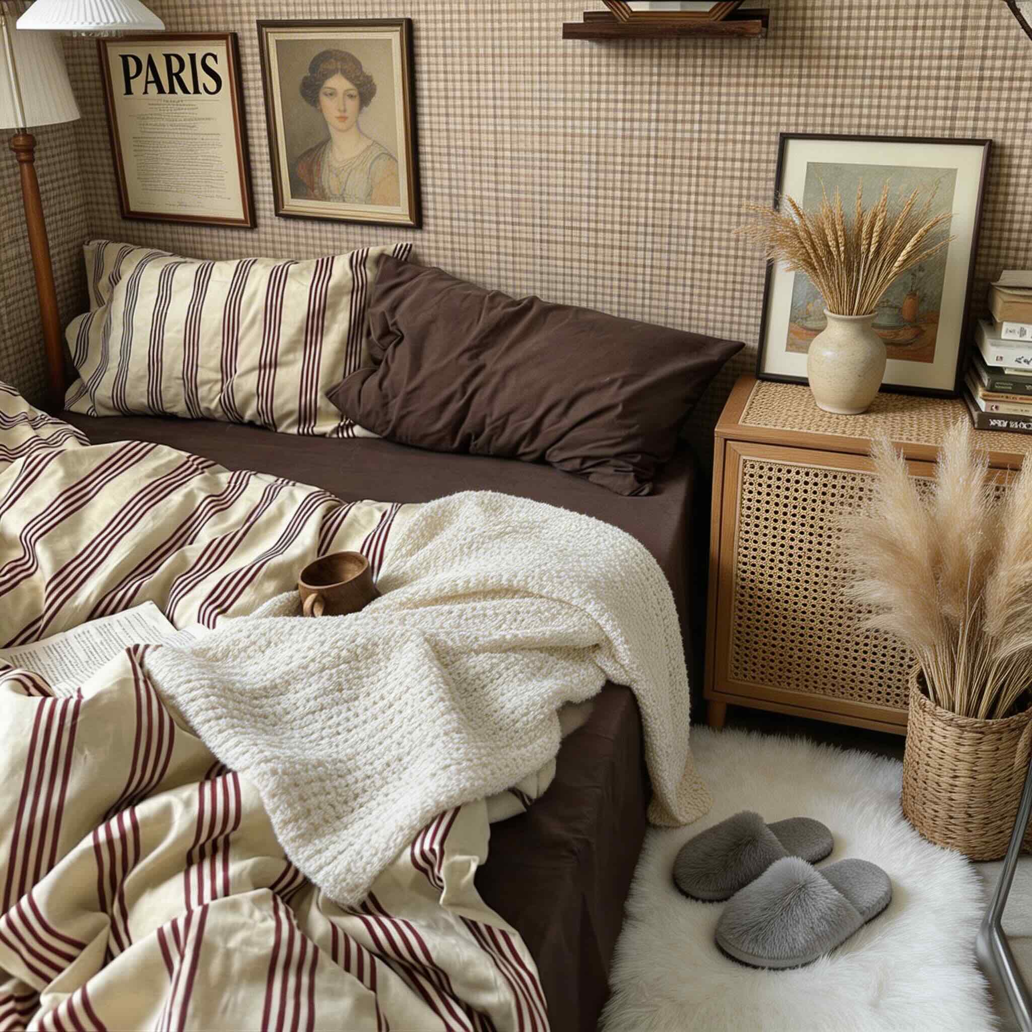 Conjunto de roupa de cama minimalista vintage, capas de edredão em algodão com lençol de baixo, para camas Twin, Full e Queen | ribuella