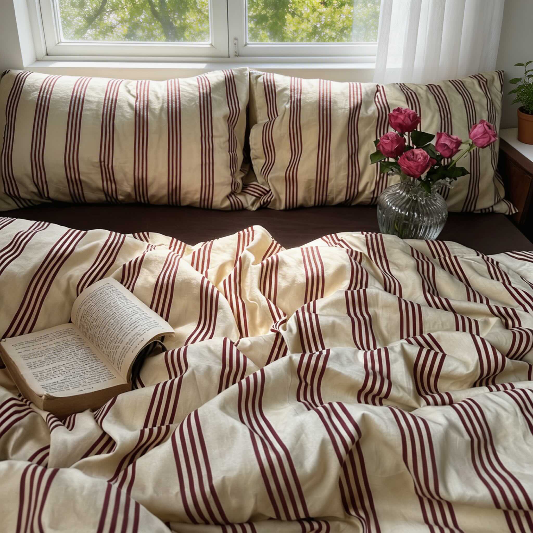 Conjunto de roupa de cama minimalista vintage, capas de edredão em algodão com lençol de baixo, para camas Twin, Full e Queen | ribuella