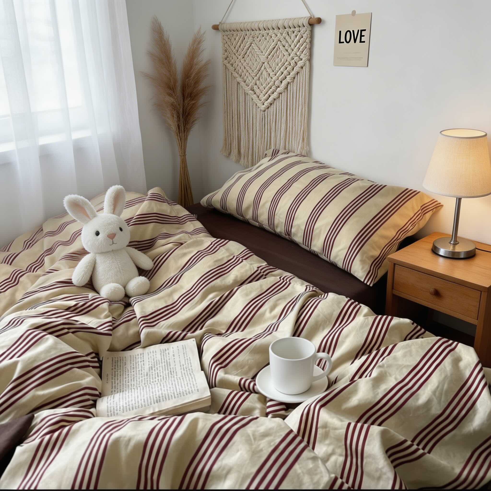 Conjunto de roupa de cama minimalista vintage, capas de edredão em algodão com lençol de baixo, para camas Twin, Full e Queen | ribuella