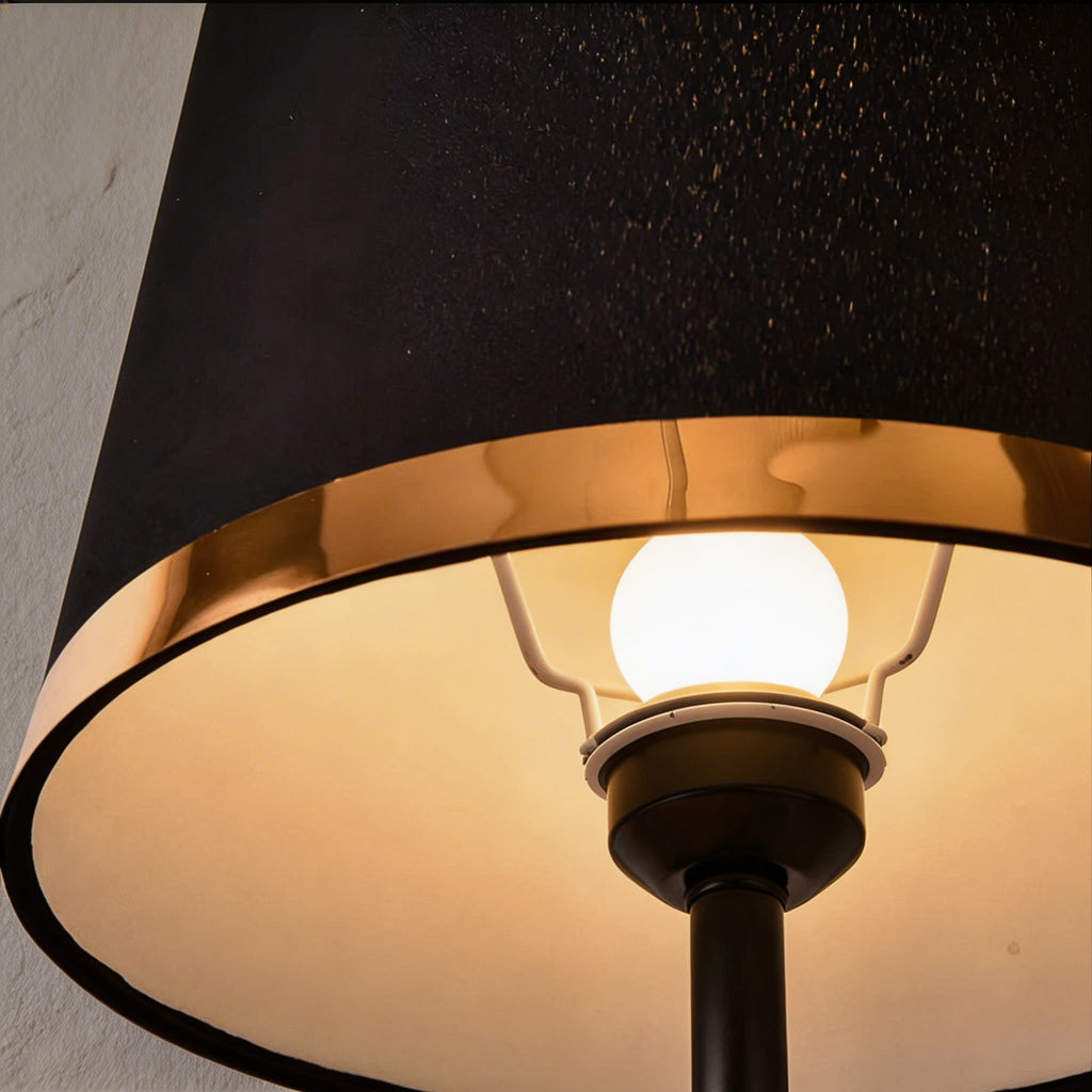Messing-Tischleuchte im Mid-Century-Stil mit Stoffschirm, Touch-Bedienung und verstellbarer LED-Beleuchtung für Nachttisch oder Schreibtisch | ribuella