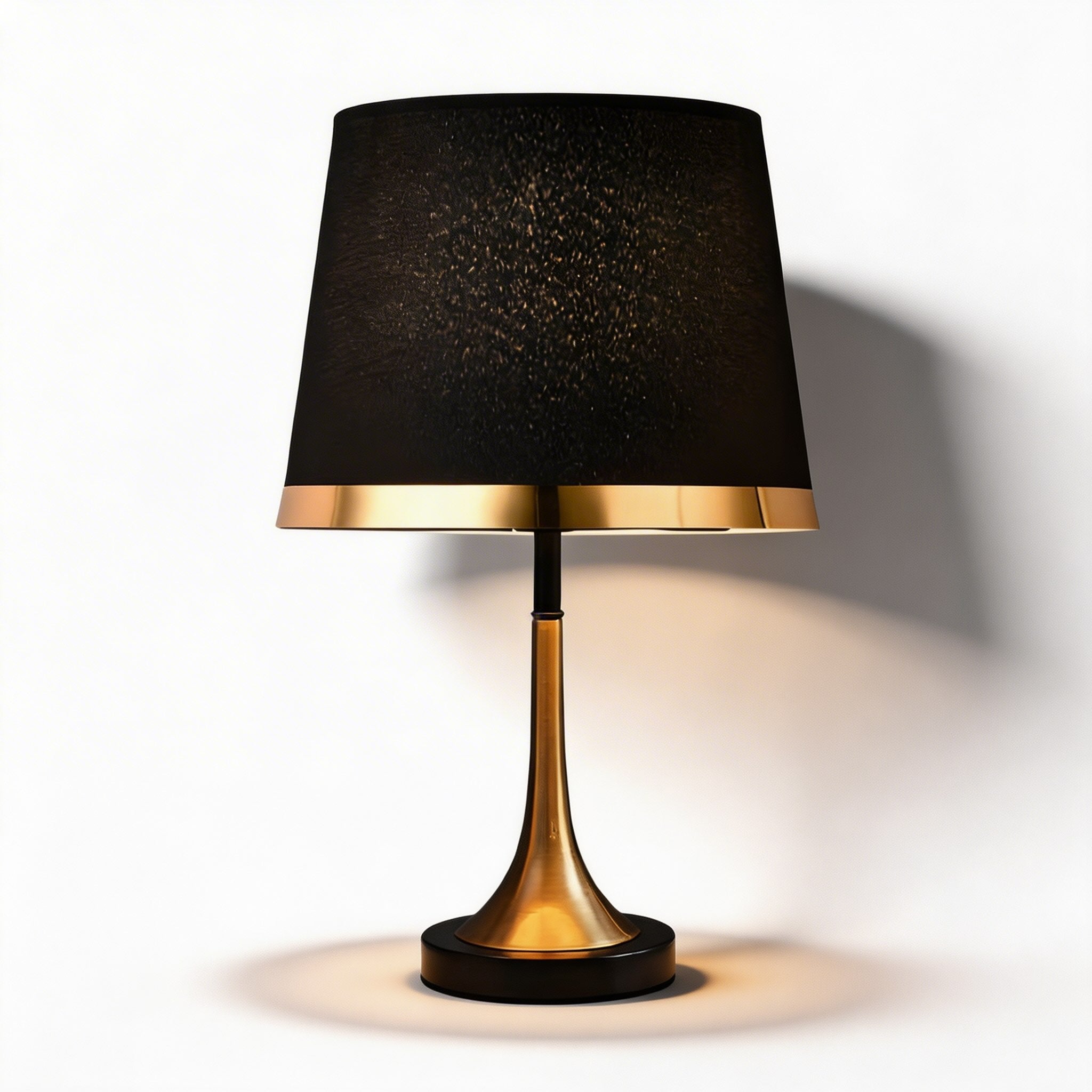 Messing-Tischleuchte im Mid-Century-Stil mit Stoffschirm, Touch-Bedienung und verstellbarer LED-Beleuchtung für Nachttisch oder Schreibtisch | ribuella