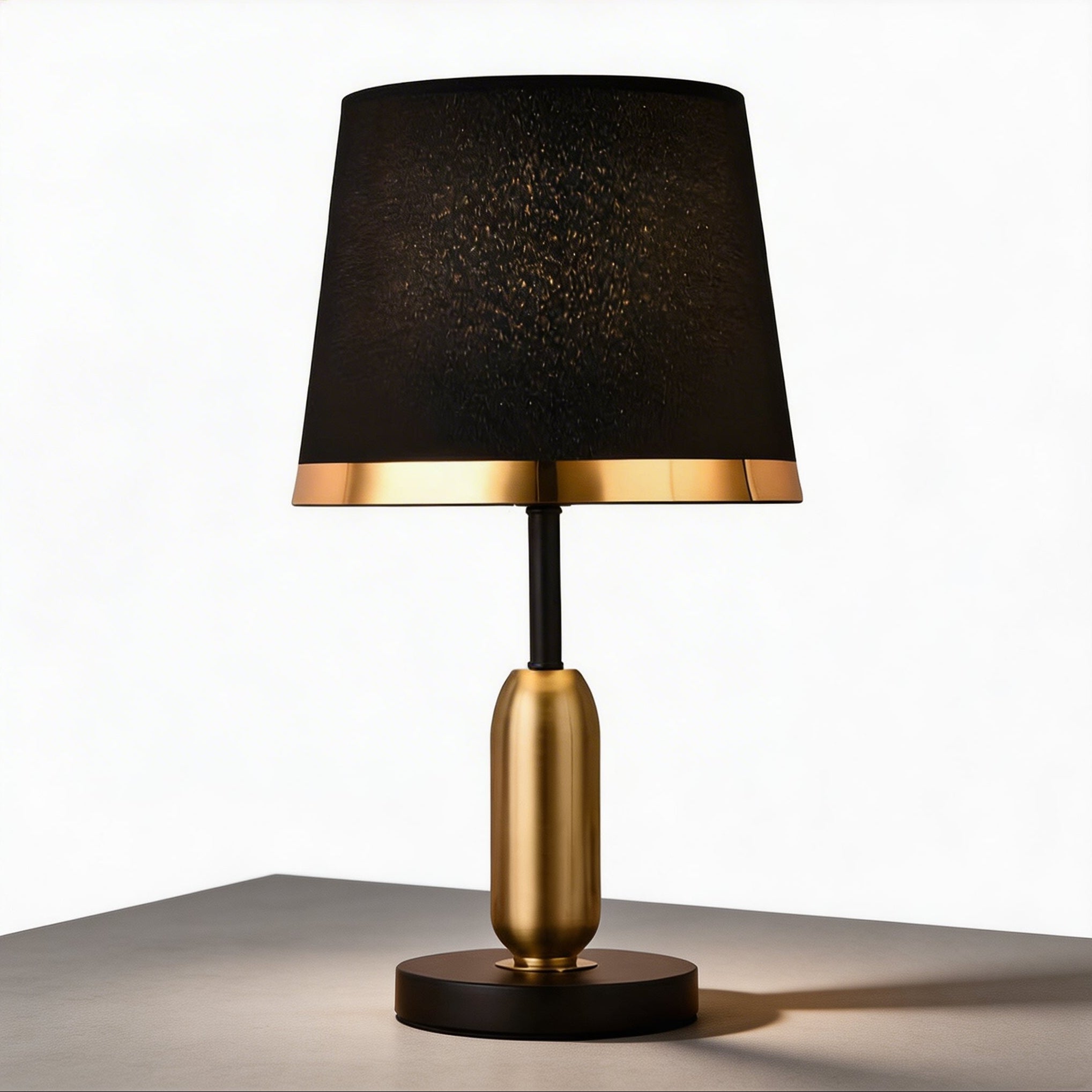 Messing-Tischleuchte im Mid-Century-Stil mit Stoffschirm, Touch-Bedienung und verstellbarer LED-Beleuchtung für Nachttisch oder Schreibtisch | ribuella