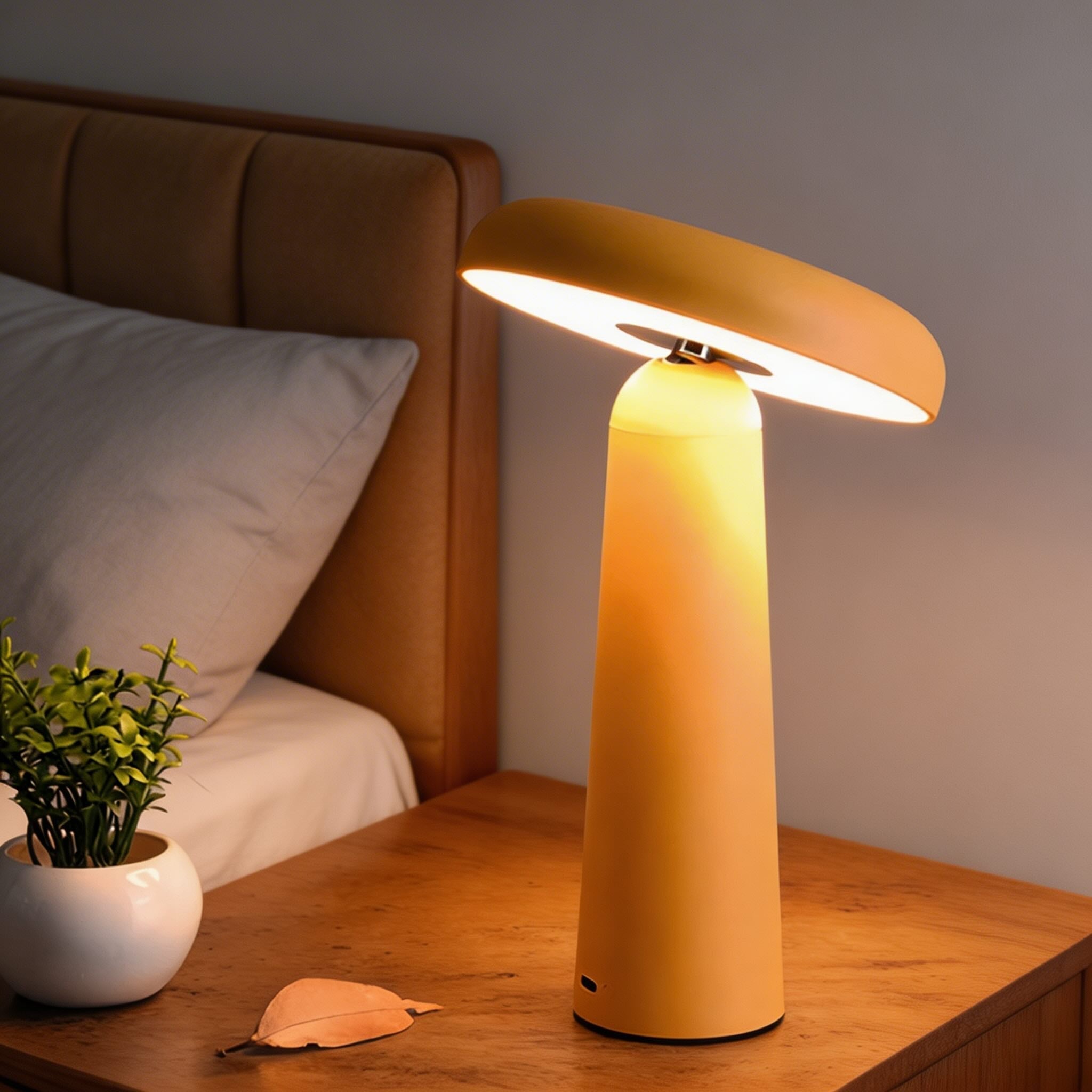 Modern Mushroom Table Lamp USB Rechargeable Adjustable LED ABS PC with Touch Control Cordless Design | ribuella