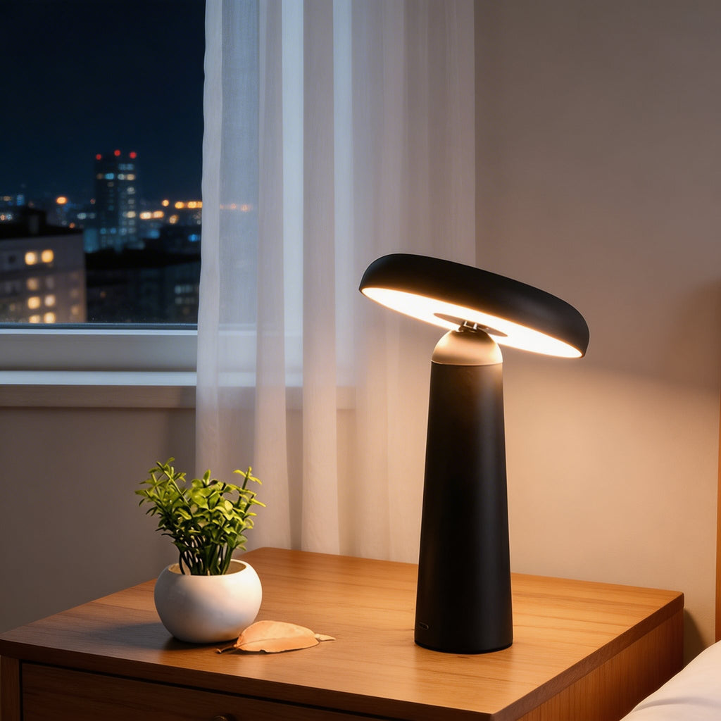 Modern Mushroom Table Lamp USB Rechargeable Adjustable LED ABS PC with Touch Control Cordless Design | ribuella