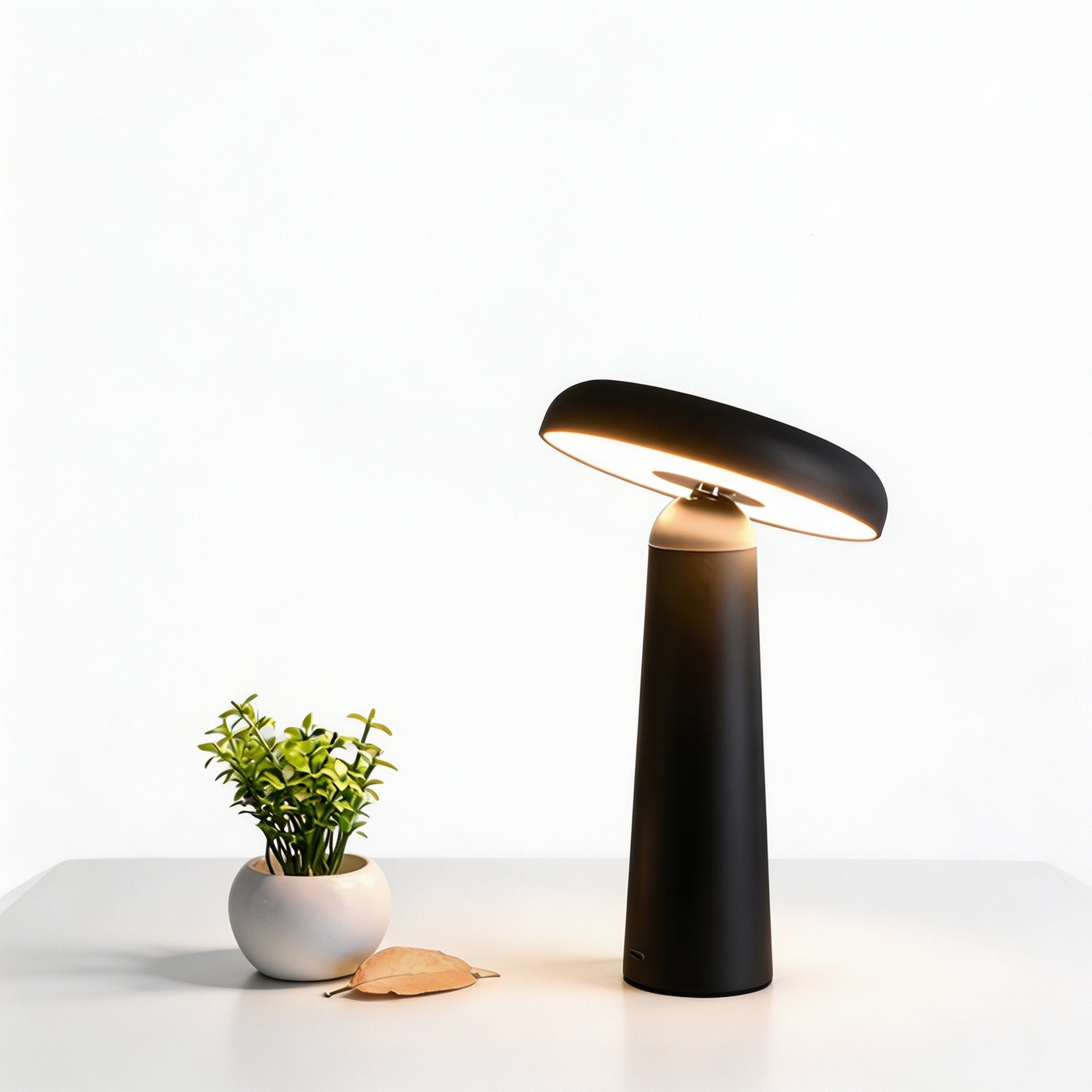 Modern Mushroom Table Lamp USB Rechargeable Adjustable LED ABS PC with Touch Control Cordless Design | ribuella
