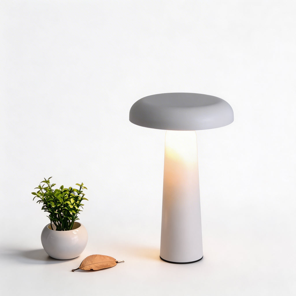 Modern Mushroom Table Lamp USB Rechargeable Adjustable LED ABS PC with Touch Control Cordless Design | ribuella