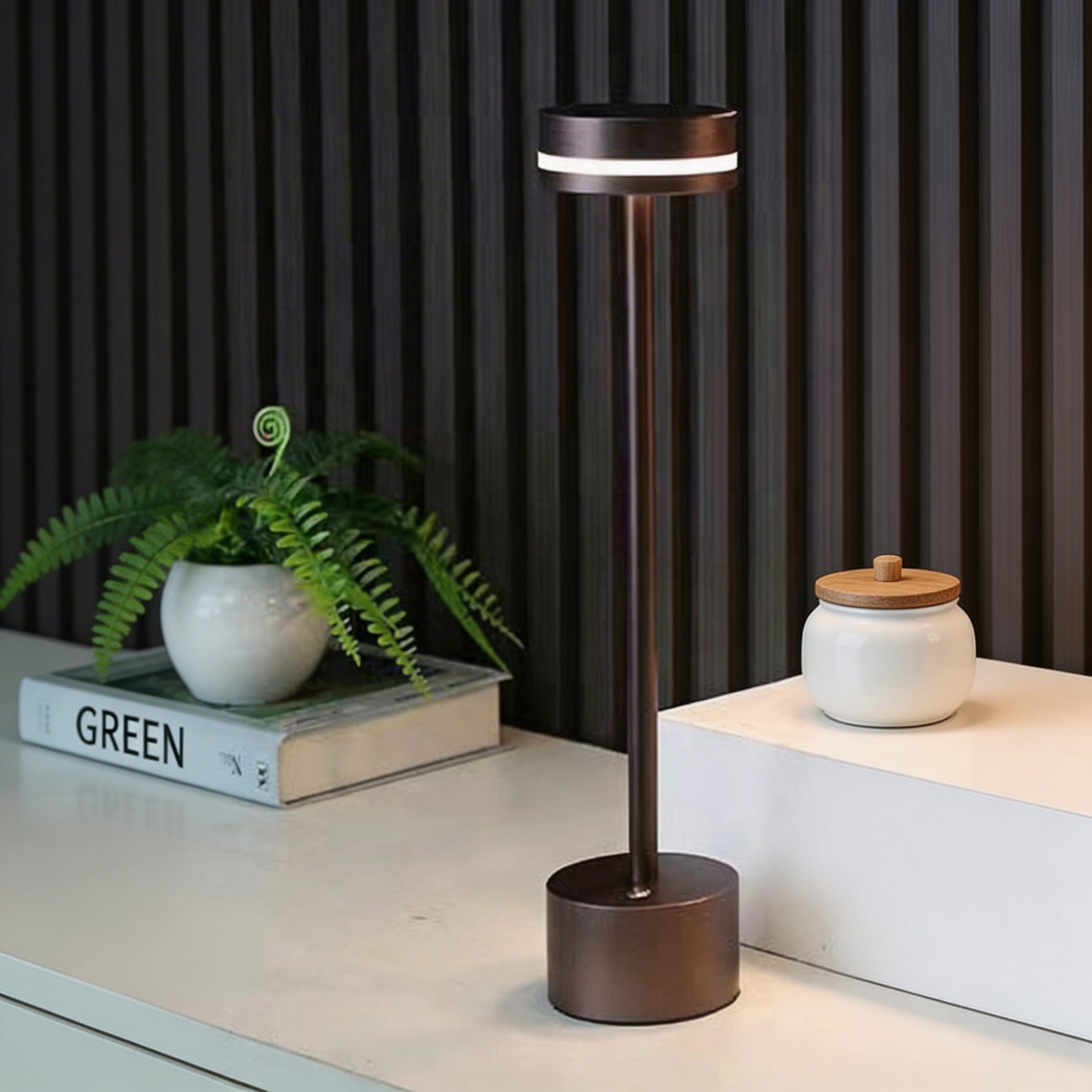 Modern Portable Table Lamp Cordless Aluminum LED Dimmable Touch Control USB Rechargeable | ribuella