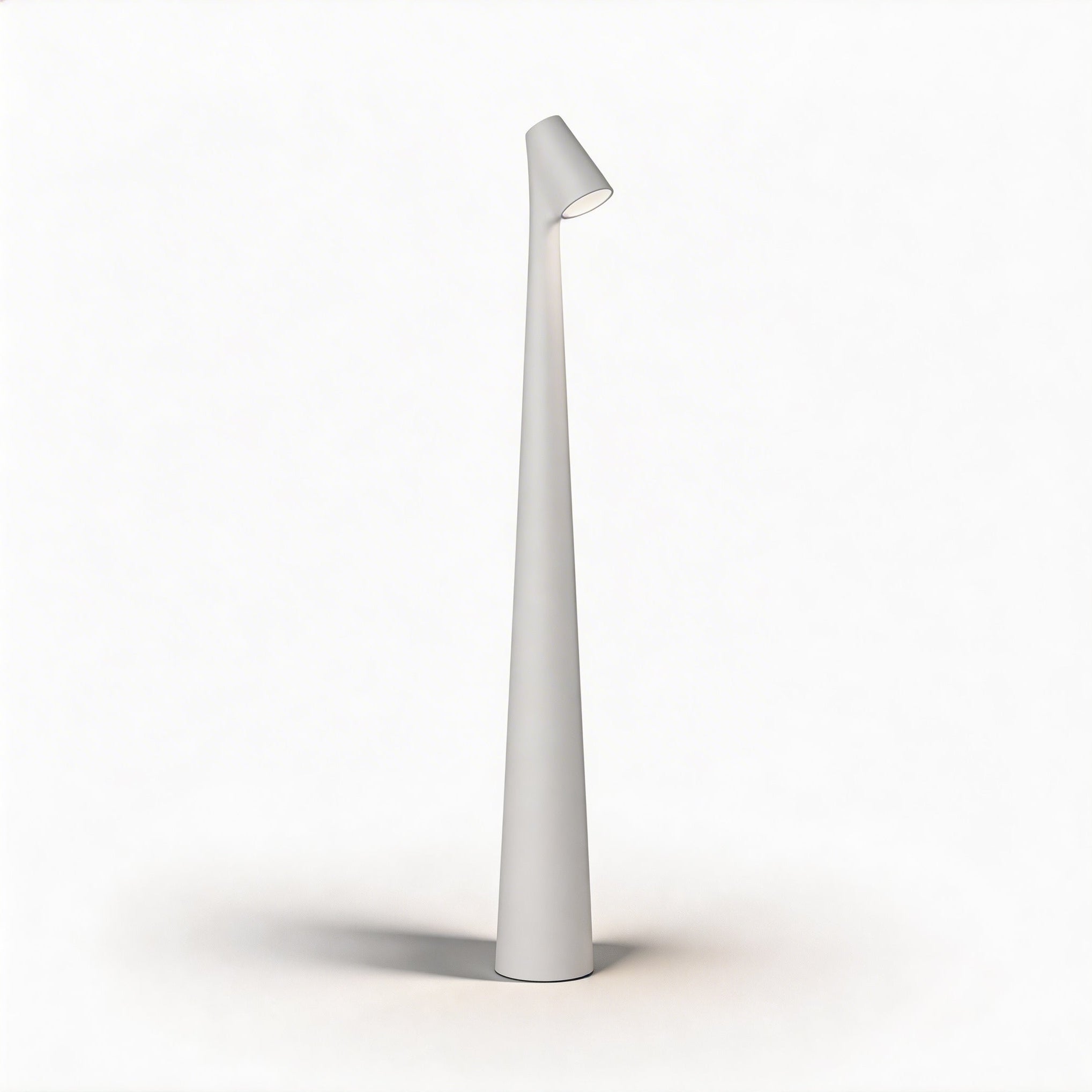 Lampe de table moderne en forme de cône, LED à intensité variable et réglable, design métallique rechargeable par USB et sans fil | ribuella