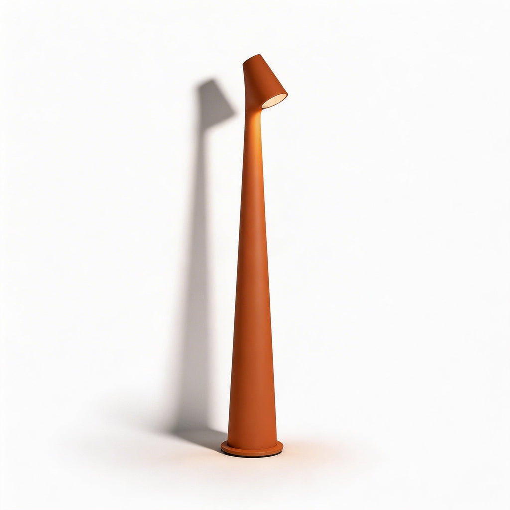 Lampe de table moderne en forme de cône, LED à intensité variable et réglable, design métallique rechargeable par USB et sans fil | ribuella