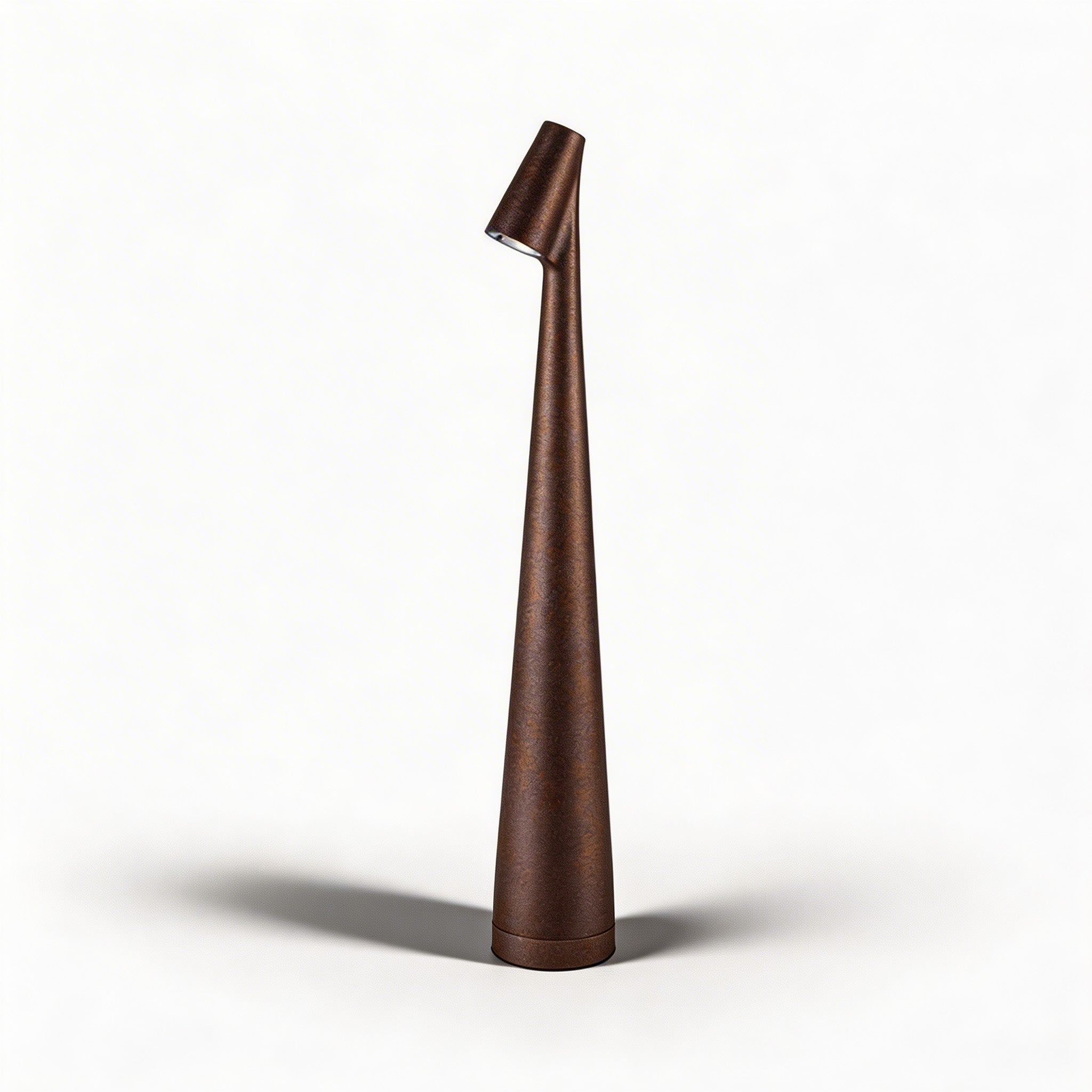 Lampe de table moderne en forme de cône, LED à intensité variable et réglable, design métallique rechargeable par USB et sans fil | ribuella