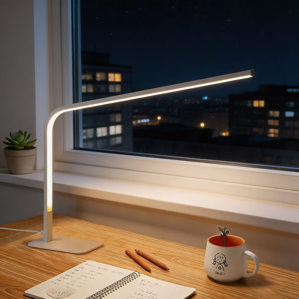 Contemporary Table Lamp Adjustable Silicone Shade Dimmable for Bedroom and Desk Use | ribuella