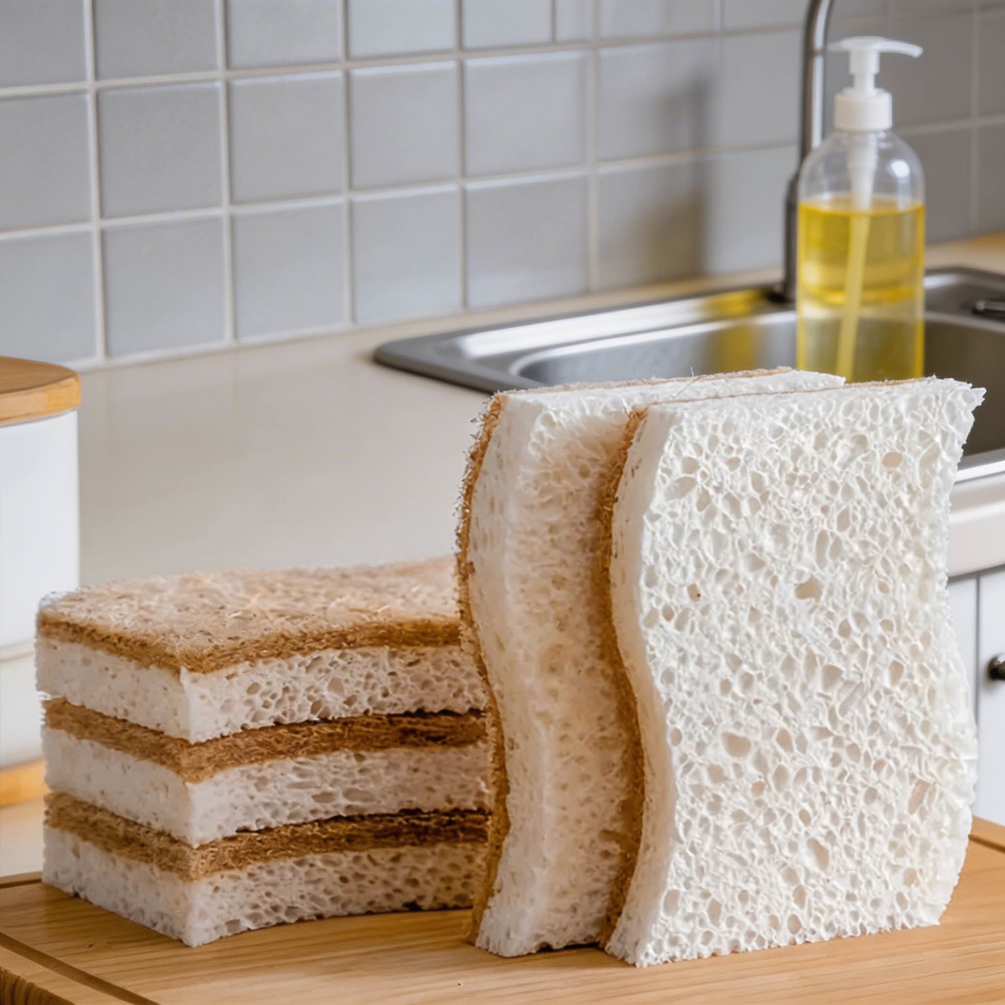 Eco-Friendly Kitchen Sponges for Dishes Highly Absorbent Non-Scratch Coconut Fiber Durable Cleaning Tool | ribuella
