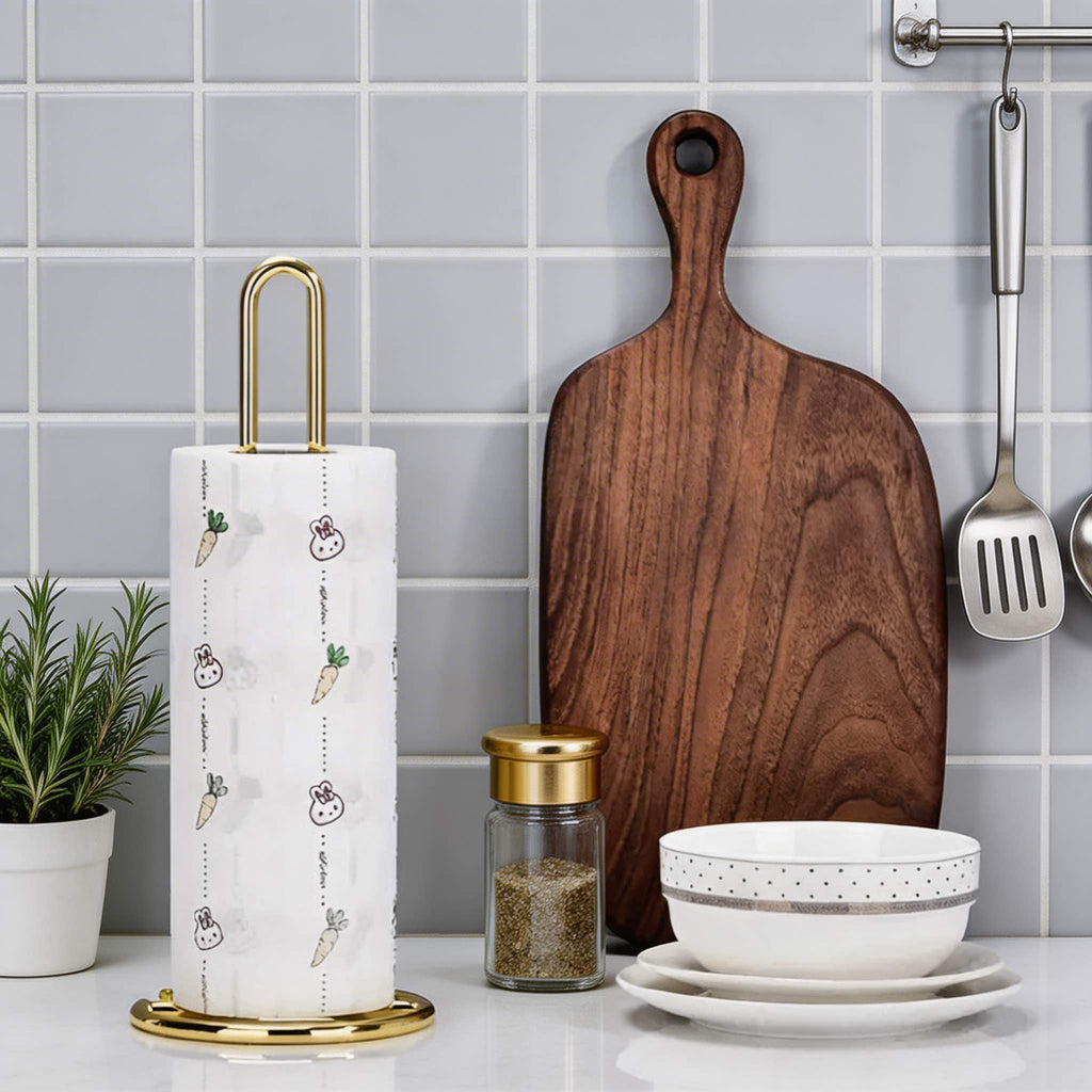 Moderner freistehender Toilettenpapierhalter aus Eisen mit strapazierfähigem Design für die einfache Einhandbedienung | ribuella