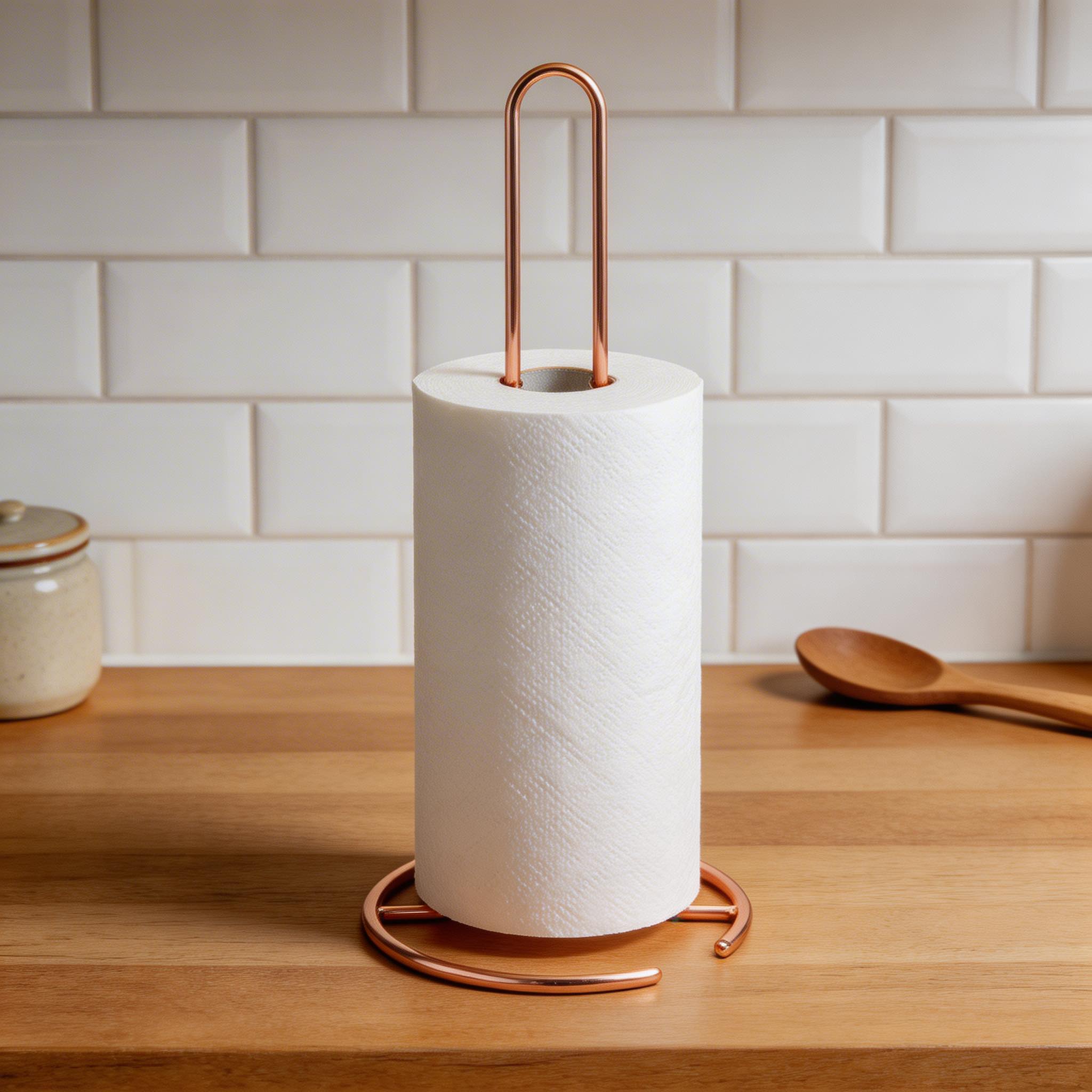 Moderner freistehender Toilettenpapierhalter aus Eisen mit strapazierfähigem Design für die einfache Einhandbedienung | ribuella