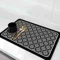 Absorbent Dish Drying Mat Silicone Quick-Drying Kitchen Countertop Protector Elegant Design | ribuella