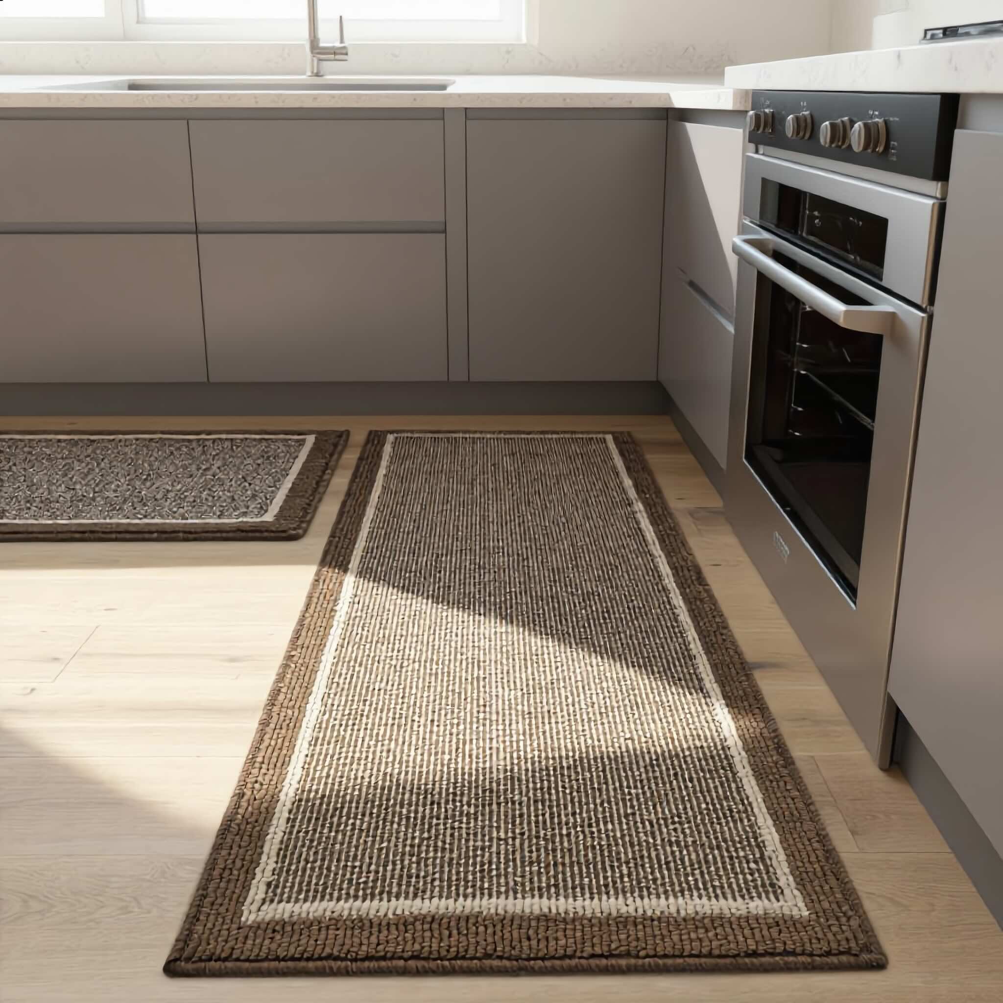 Contemporary Anti-Fatigue Kitchen Mat Non-Slip Durable Polypropylene Comfortable Design for Year-Round Use | ribuella