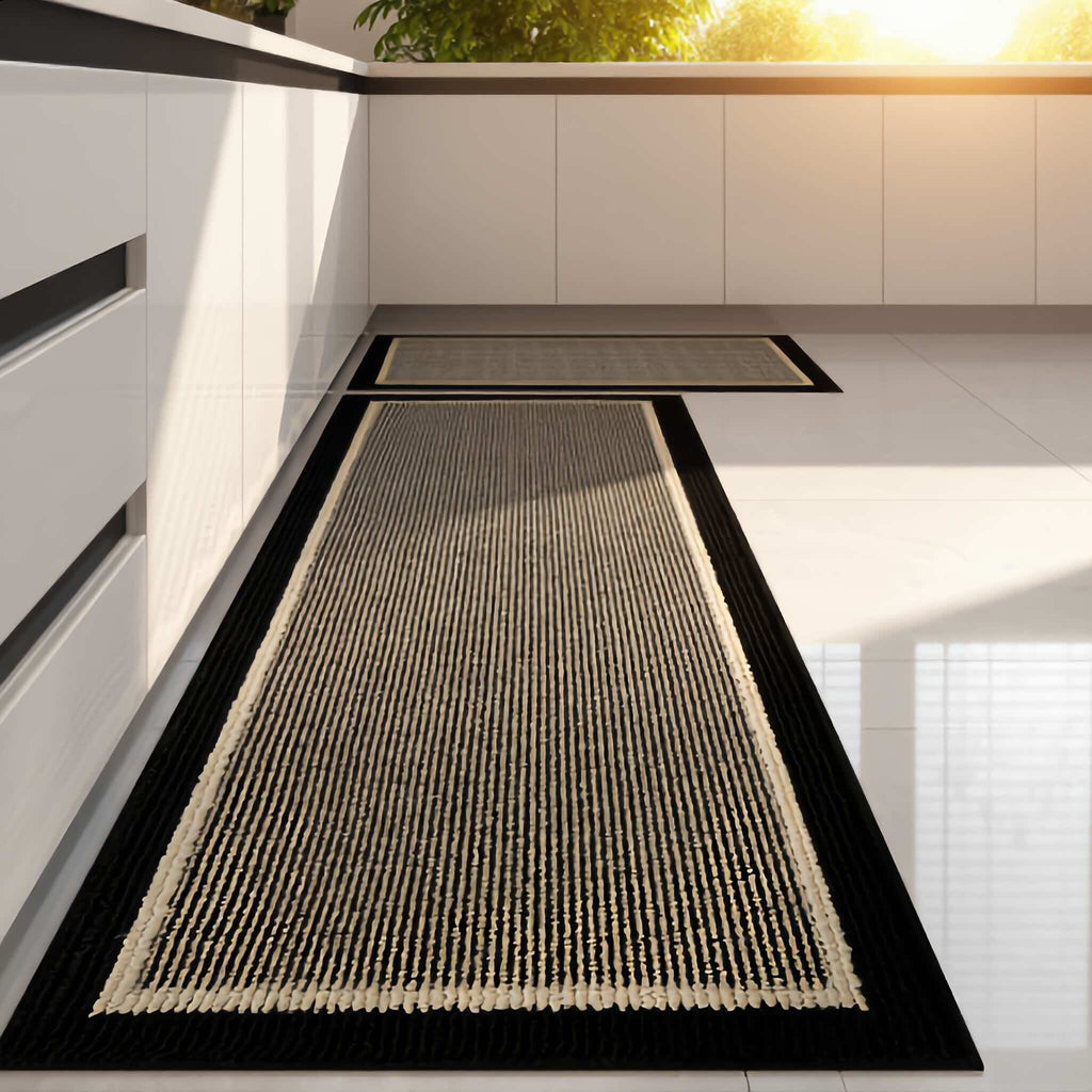 Contemporary Anti-Fatigue Kitchen Mat Non-Slip Durable Polypropylene Comfortable Design for Year-Round Use | ribuella