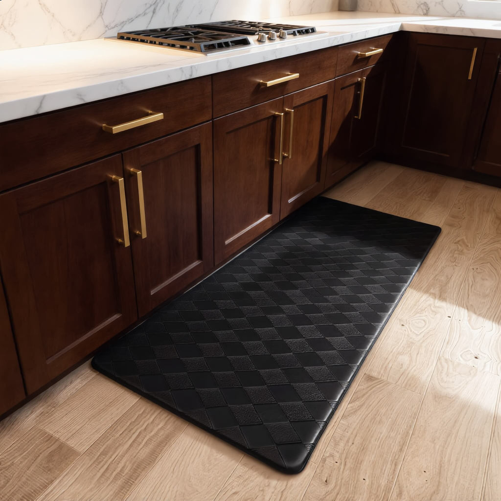 Modern Anti-Fatigue Kitchen Mat Non-Slip Waterproof PVC Cushioned Support for Comfort in High-Traffic Areas | ribuella