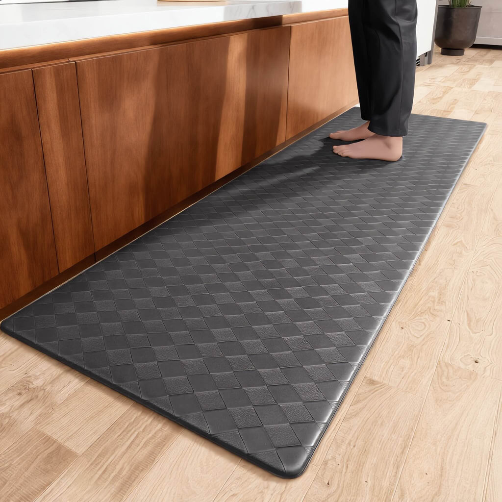 Modern Anti-Fatigue Kitchen Mat Non-Slip Waterproof PVC Cushioned Support for Comfort in High-Traffic Areas | ribuella