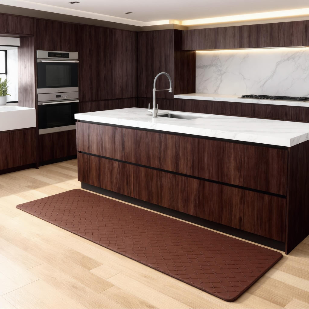 Modern Anti-Fatigue Kitchen Mat Non-Slip Waterproof PVC Cushioned Support for Comfort in High-Traffic Areas | ribuella