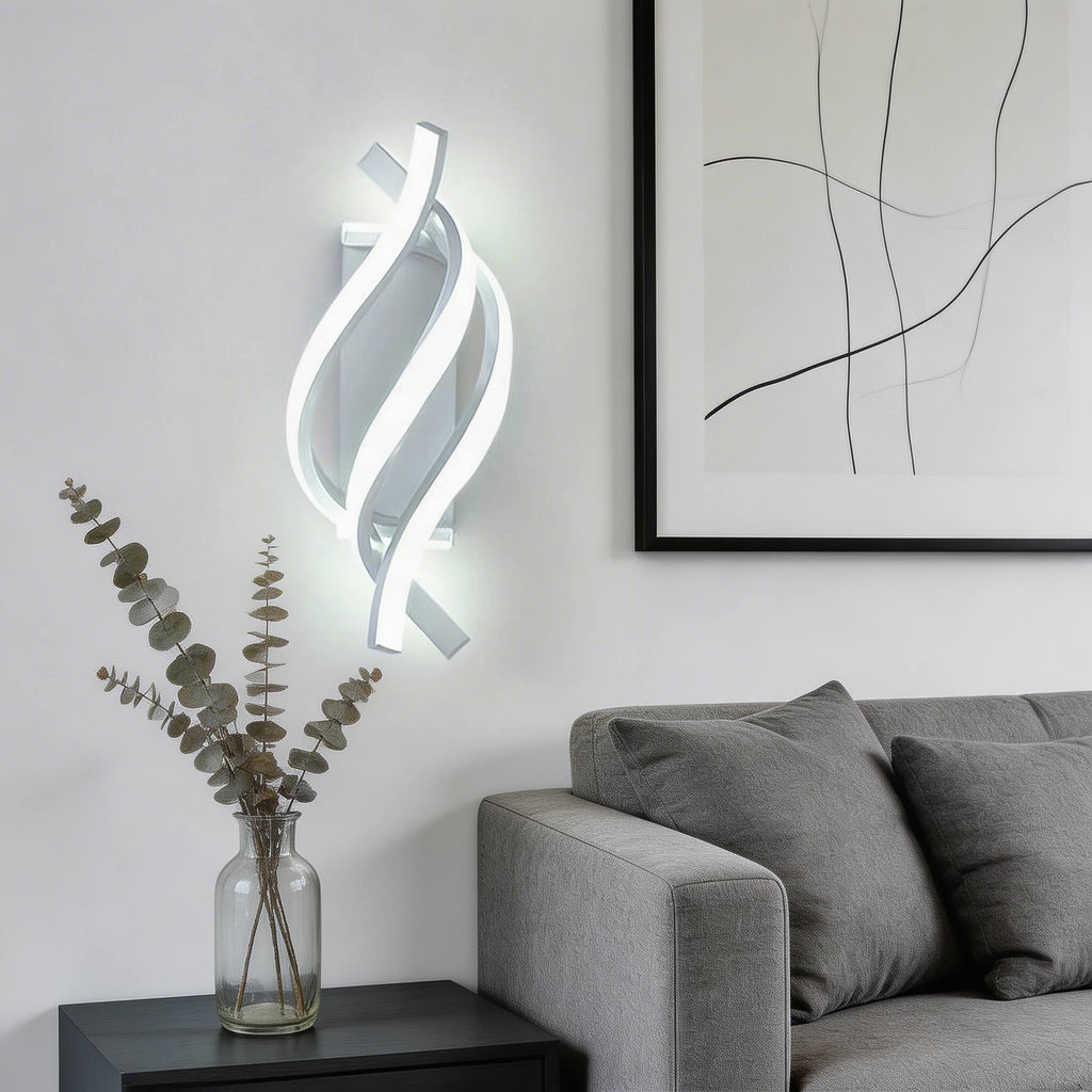 Modern Spiral Wall Sconce LED Wall Light Metal Adjustable Color Temperature 22W 1540LM | ribuella