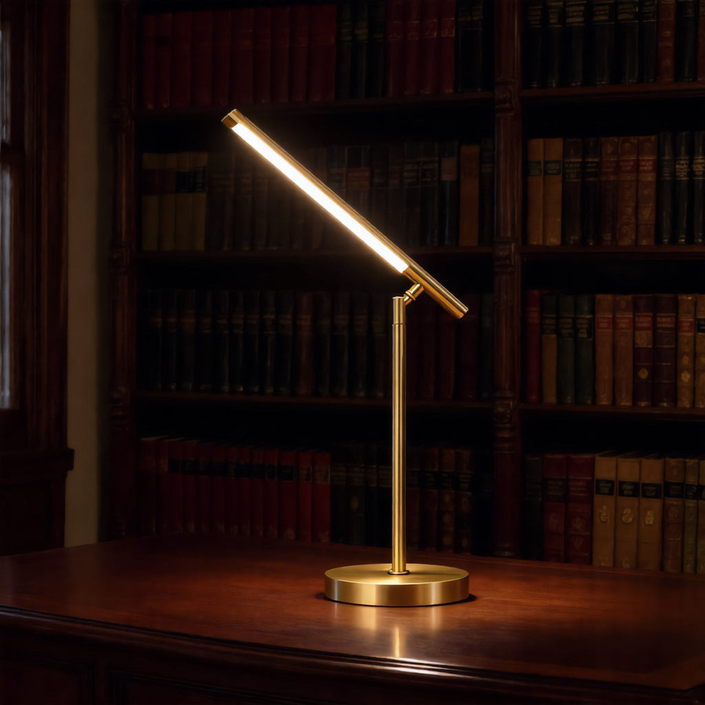 Moderní nastavitelná stolní lampa z mědi s LED osvětlením a nastavitelnou teplotou barev pro domácí kancelář | ribuella