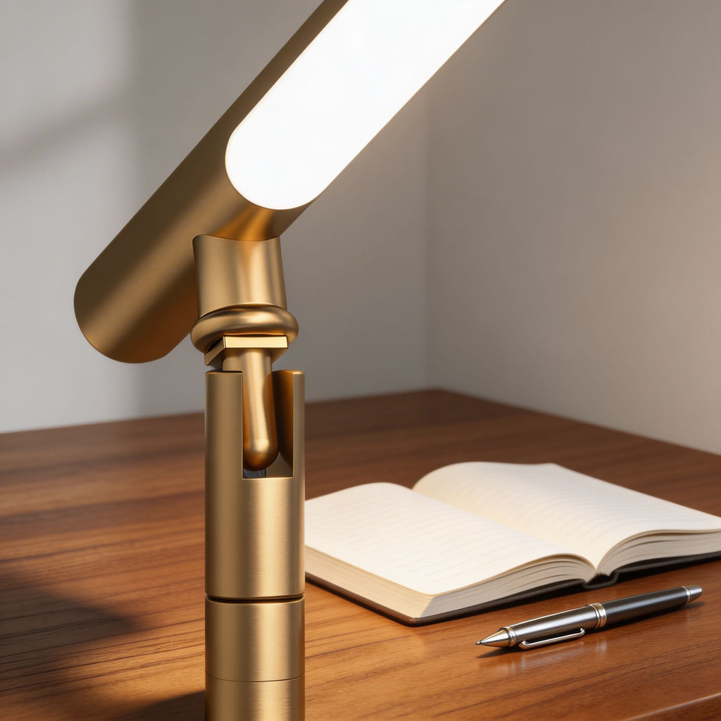 Moderní nastavitelná stolní lampa z mědi s LED osvětlením a nastavitelnou teplotou barev pro domácí kancelář | ribuella