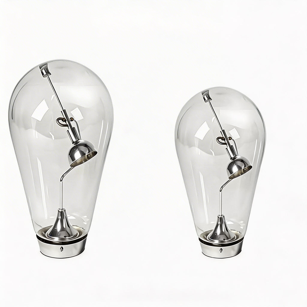 Moderne Schreibtischleuchte aus Glas mit einstellbarer Helligkeit, Touch-Dimmung, Eisenfuß und LED-Leuchtmittel inklusive | ribuella