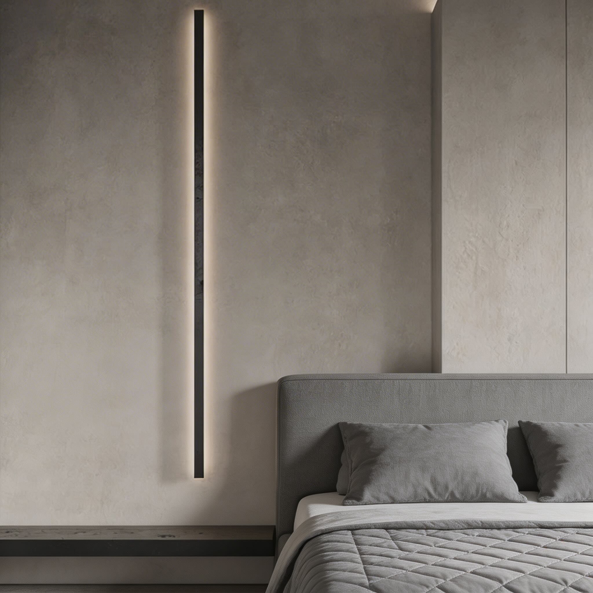 Applique murale linéaire moderne, en aluminium, avec lampe LED et diffuseur en acrylique à intensité réglable pour un éclairage d’ambiance | ribuella