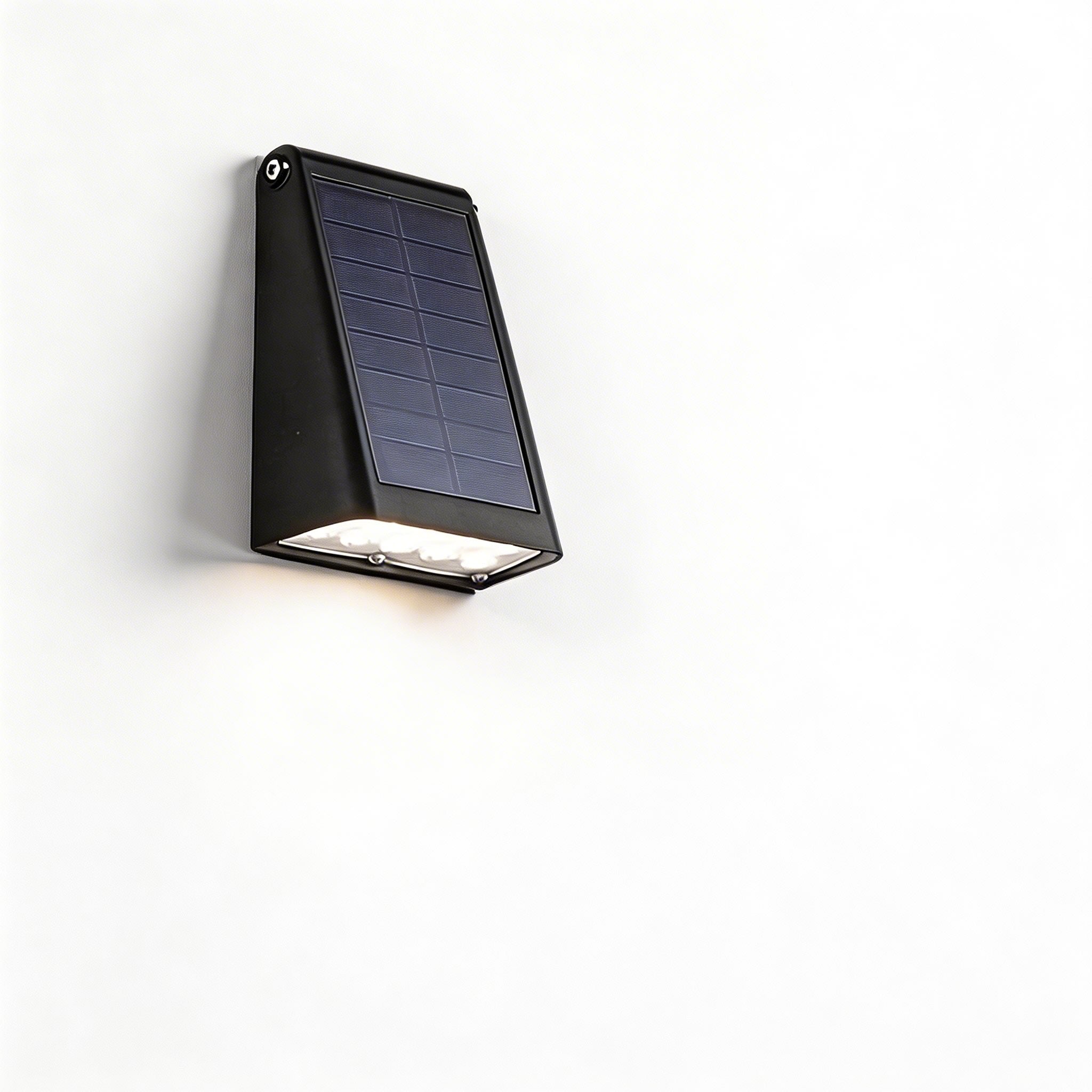 Modern Outdoor Wall Light Solar Powered Adjustable LED Black Waterproof Sconce | ribuella