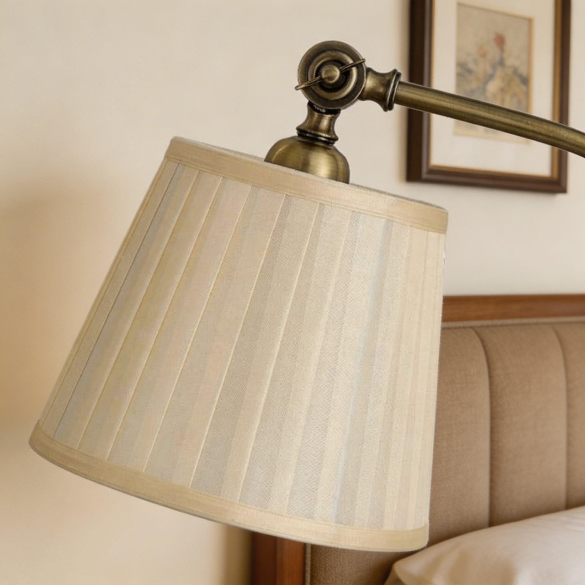 Industrial Desk Lamp Adjustable Iron Frame with Linen Shade and Multiple Light Directions | ribuella