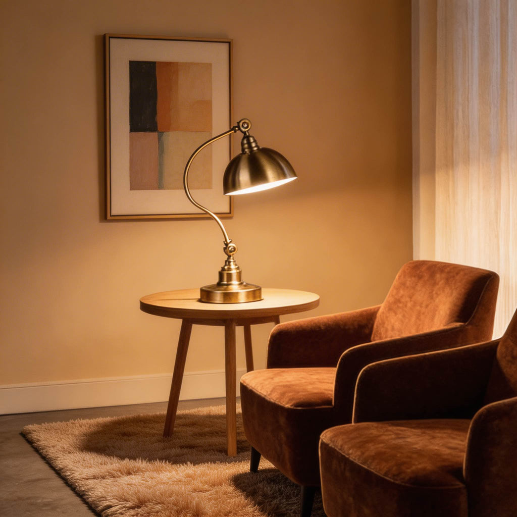 Vintage-Industrietischlampe, verstellbare Schwanenhals-LED-Leuchte aus Eisen für Zuhause und Büro | ribuella