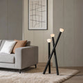 Lampadaire noir moderne, éclairage LED réglable en métal, pour le salon, la chambre et le bureau | ribuella