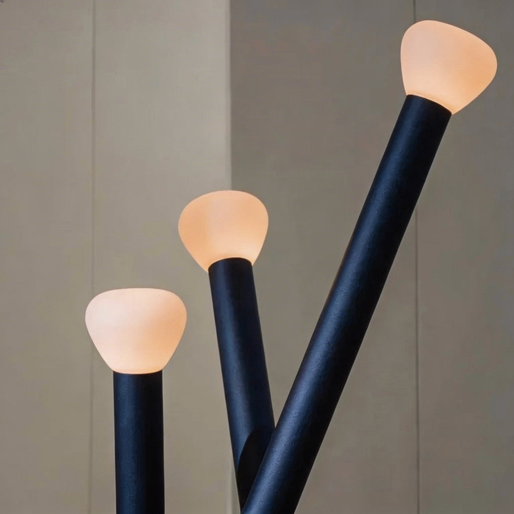 Lampadaire noir moderne, éclairage LED réglable en métal, pour le salon, la chambre et le bureau | ribuella