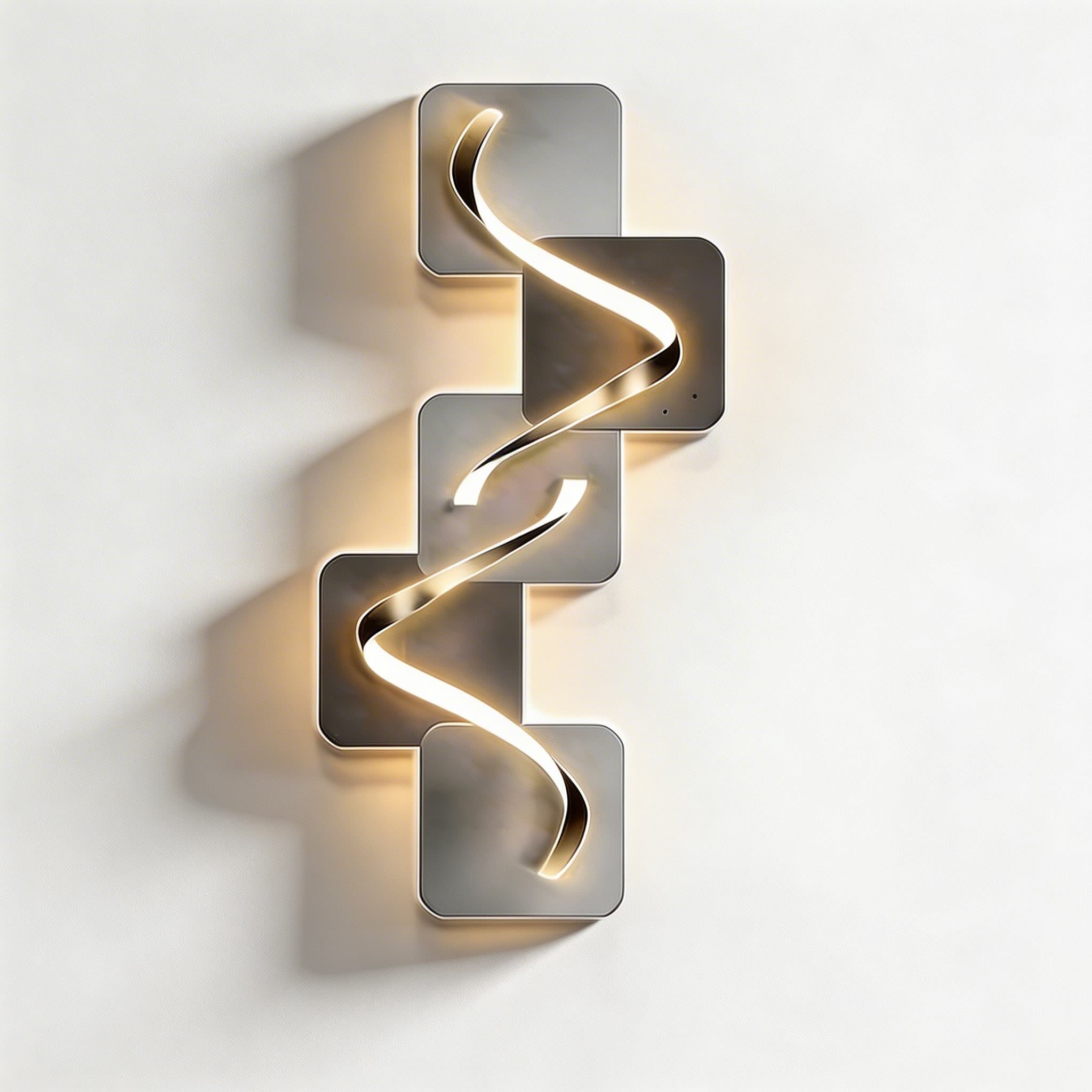 Modern Geometric LED Wall Light Wall Mounted MDF Base for Ambient Indoor Lighting | ribuella