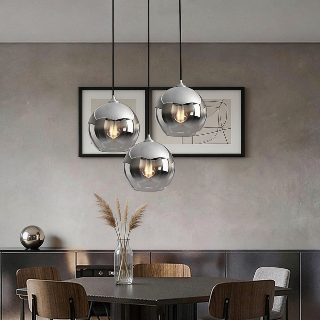 Moderne verstellbare Mini-Hängeleuchte aus kugelförmigem Glas | ribuella