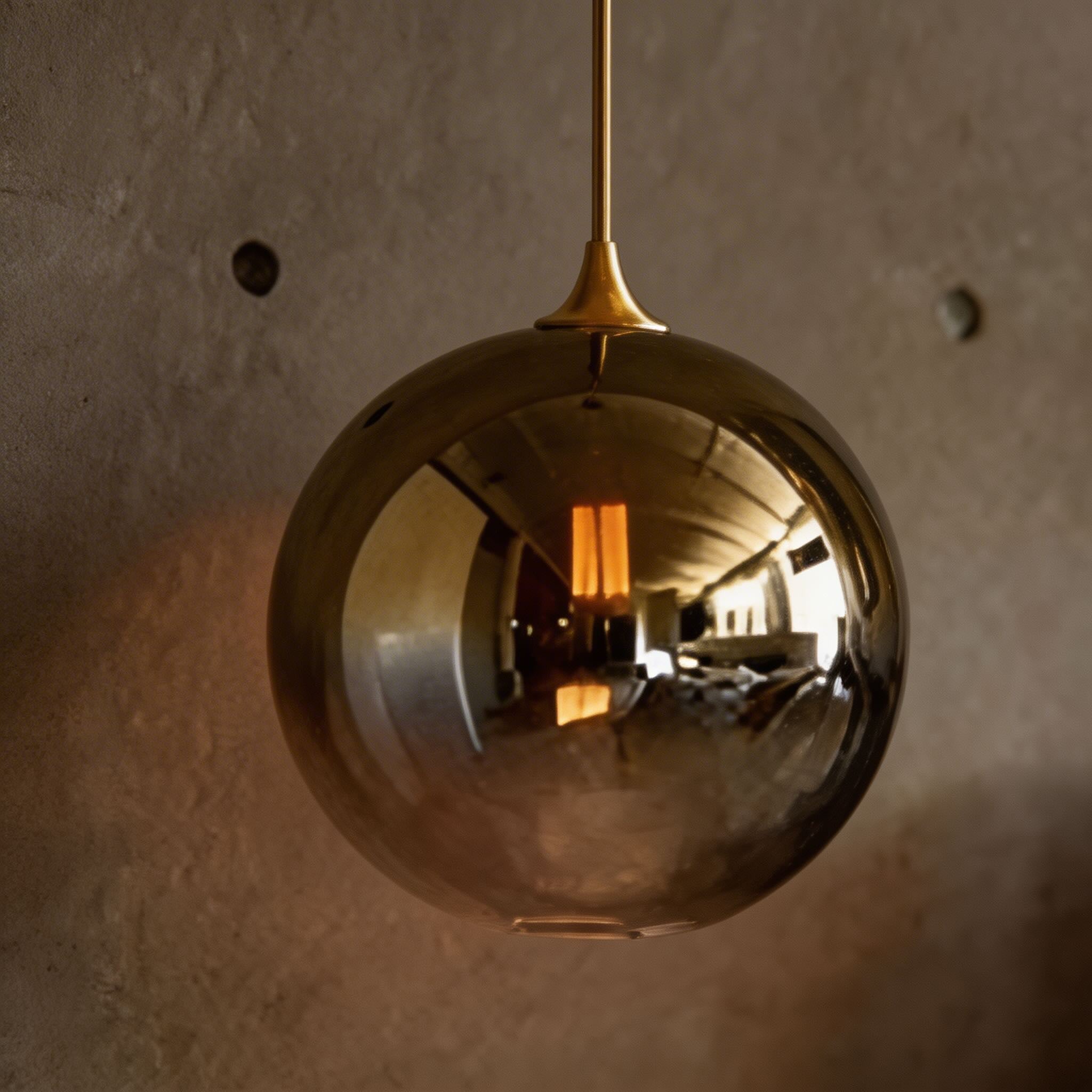 Moderne verstellbare Mini-Hängeleuchte aus kugelförmigem Glas | ribuella